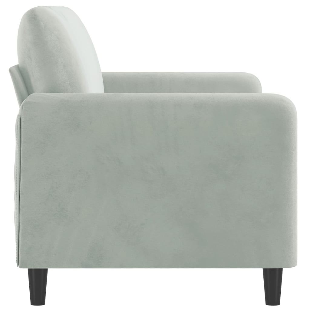 Sofá de 2 lugares 140 cm veludo cinza-claro