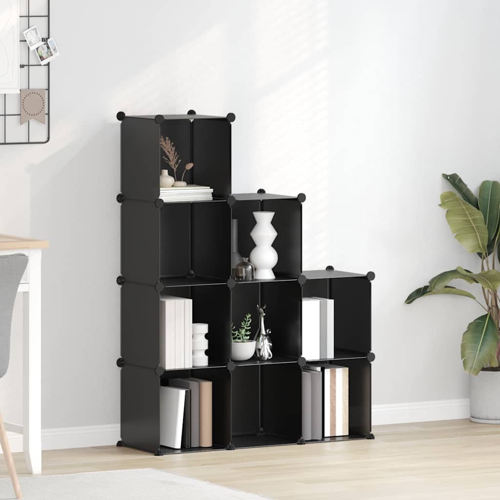 Organizador de arrumação com 9 cubos PP preto