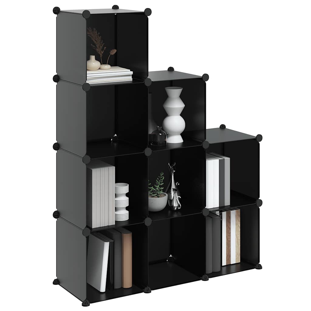Organizador de arrumação com 9 cubos PP preto
