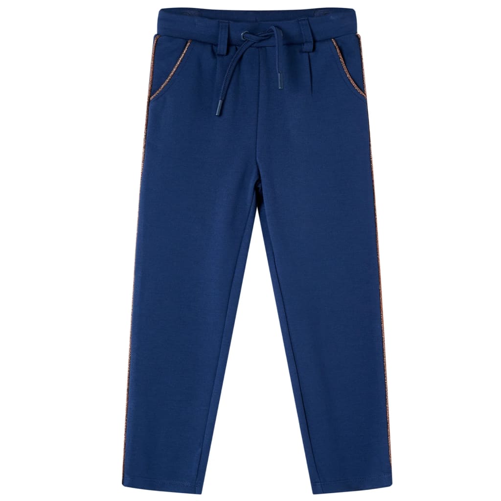 Calças de criança com cordão azul-marinho 140
