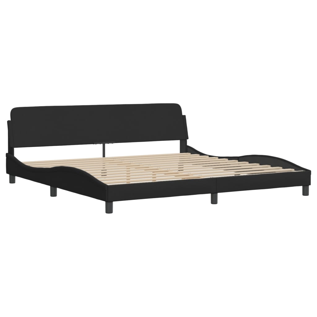 Cama com colchão hvar 200x200 cm tecido preto