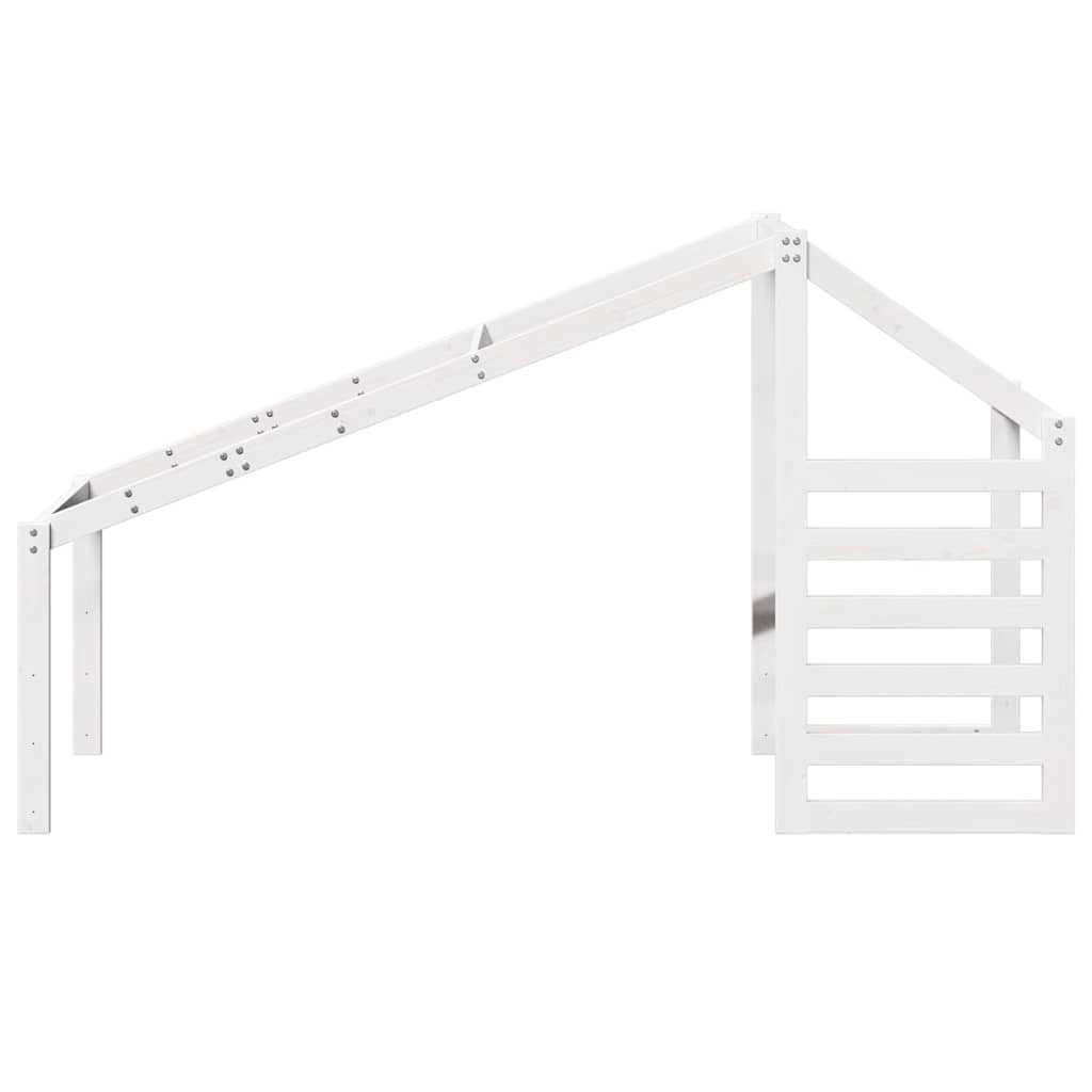 Telhado de cama infantil 188x97x113 cm pinho maciço branco