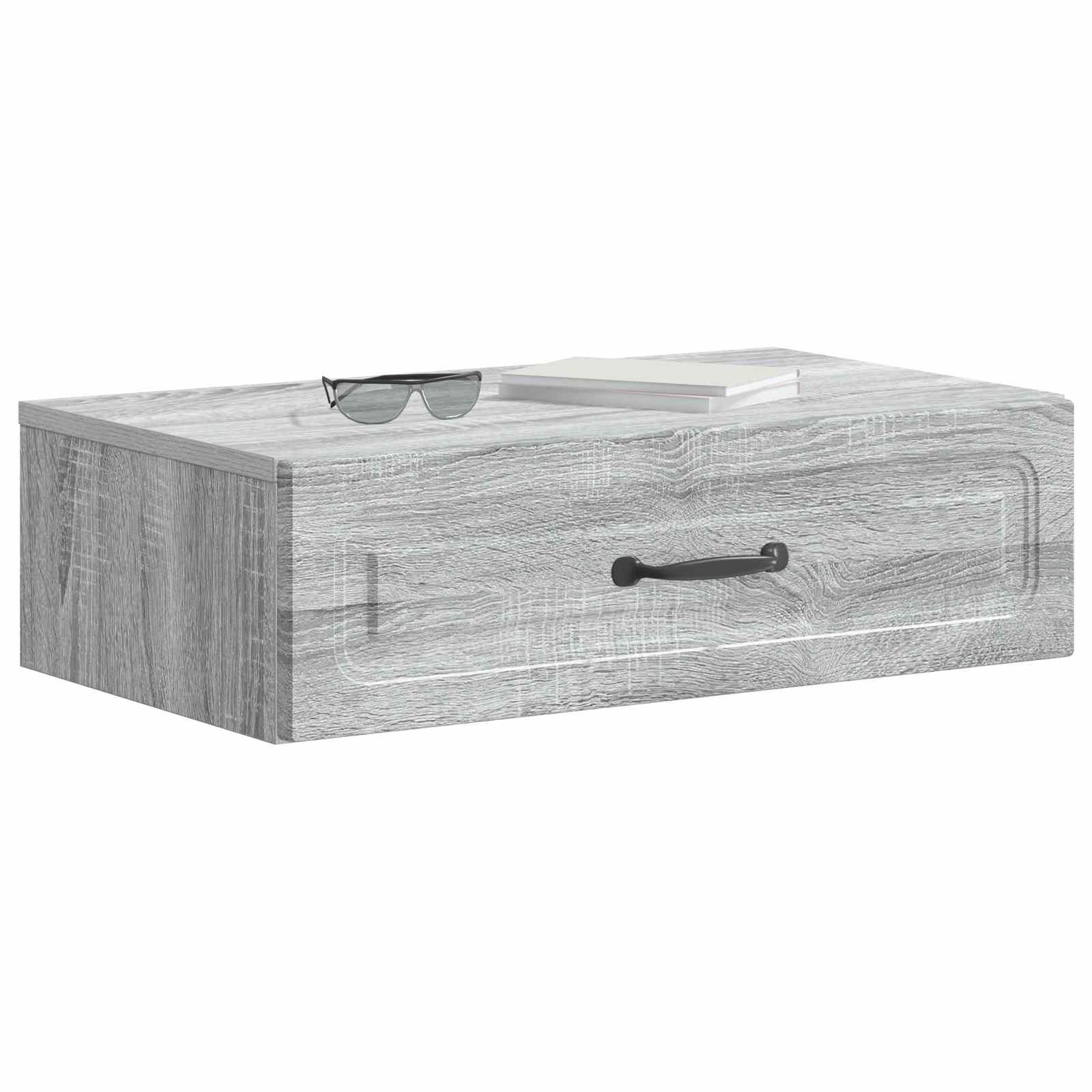 Mesa lateral de parede sonoma cinzento 59 x 34,5 x 17 cm