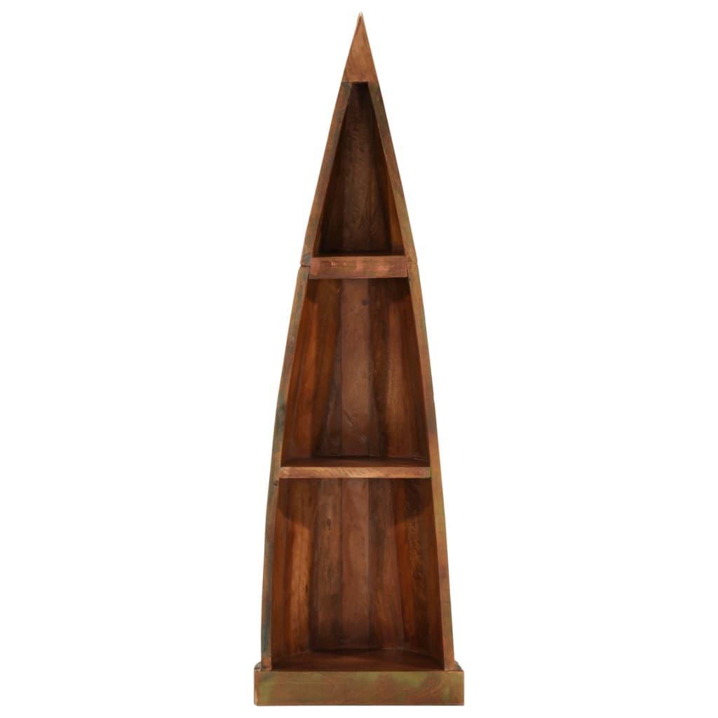 Armário em forma de barco 39x27x127cm madeira recuperada maciça