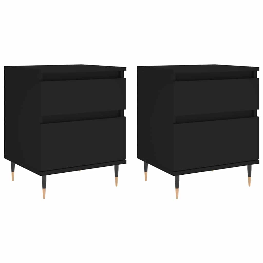 Mesas de cabeceira 2pcs 40x35x50 cm derivados de madeira preto