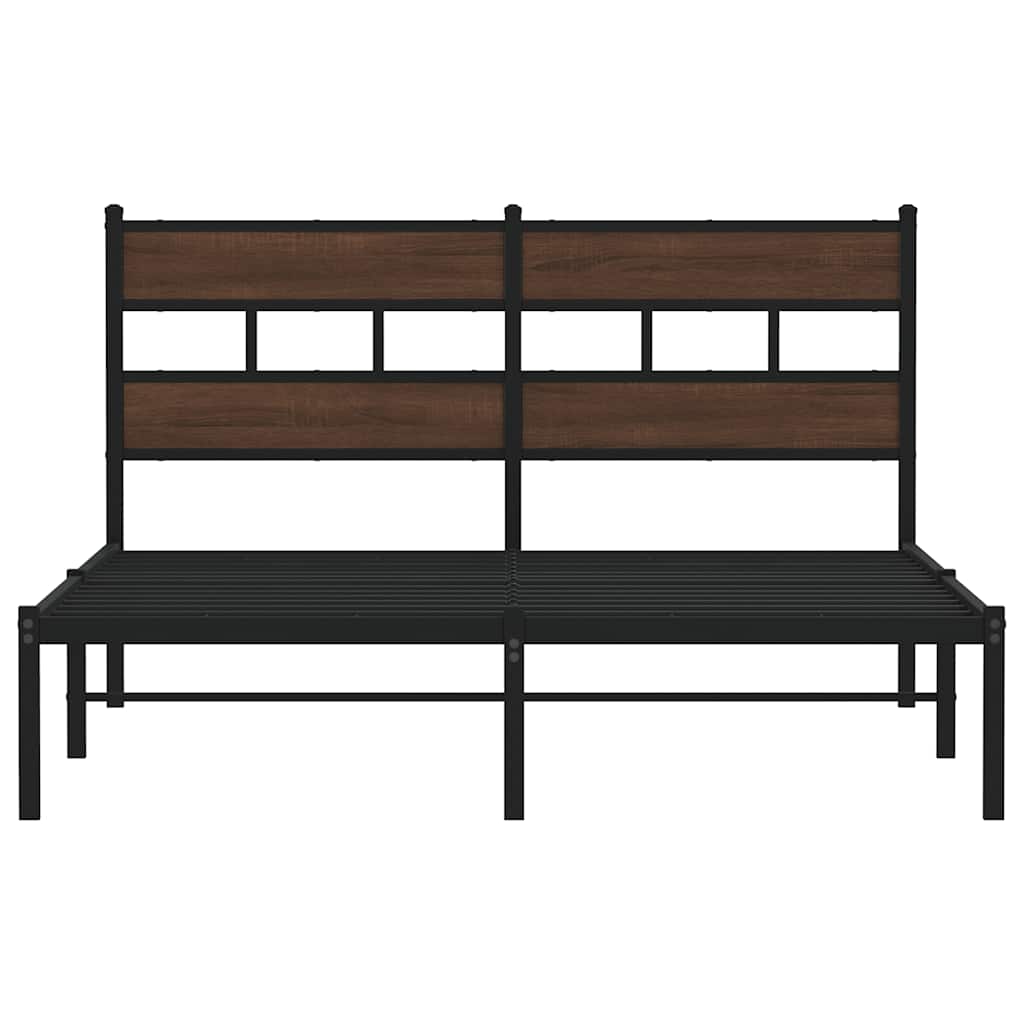 Cama sem colchão com cabeceira 150x200 cm carvalho castanho