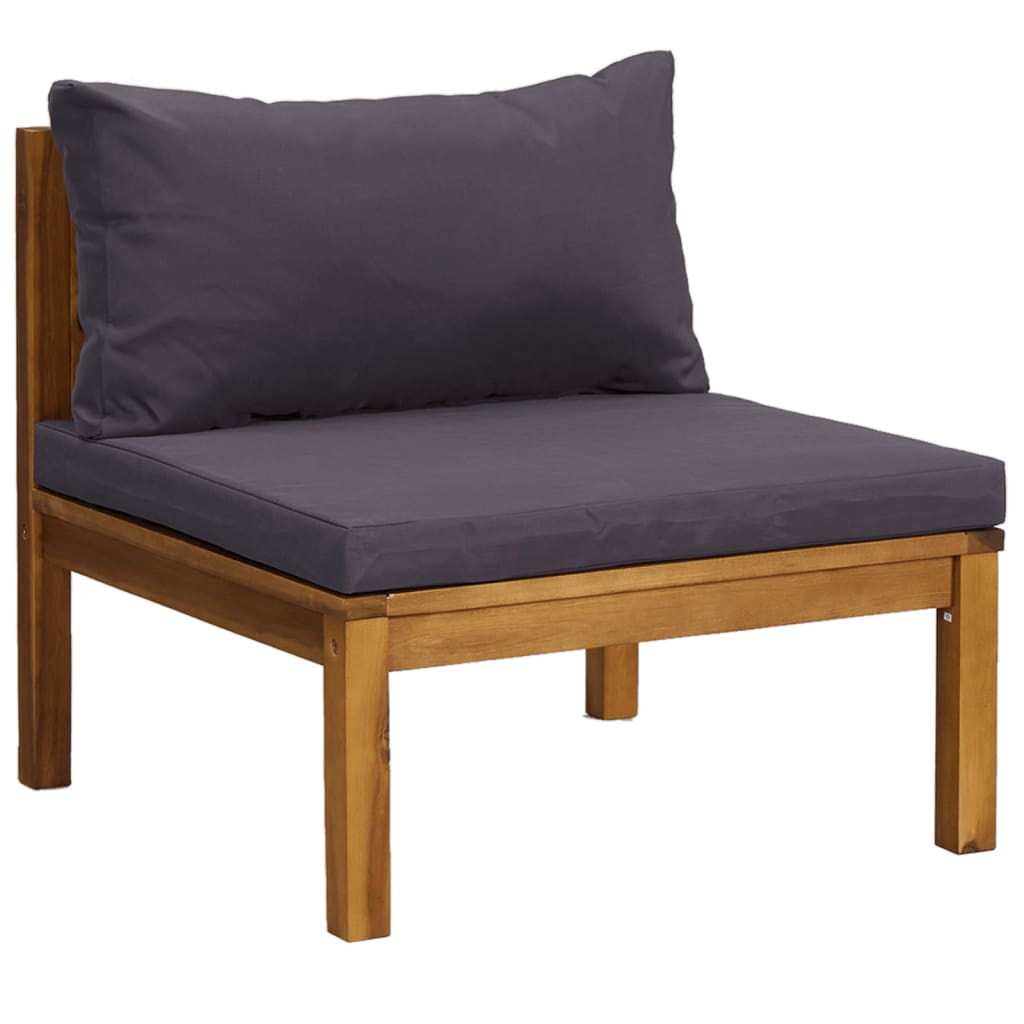 7 Pcs conjunto lounge de jardim com almofadões acácia maciça