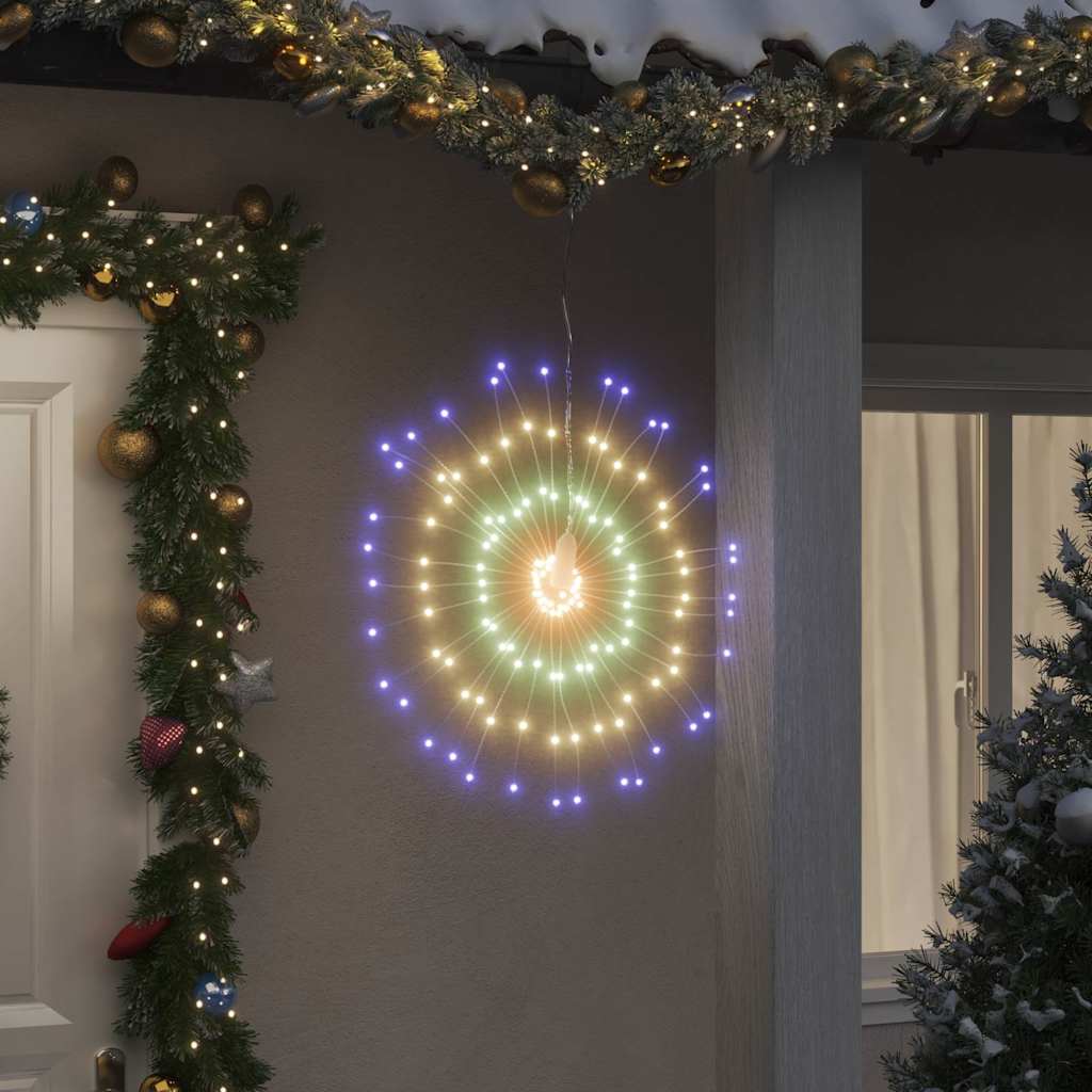 Iluminação estrelar p/ natal 140 luzes LED 17 cm multicor