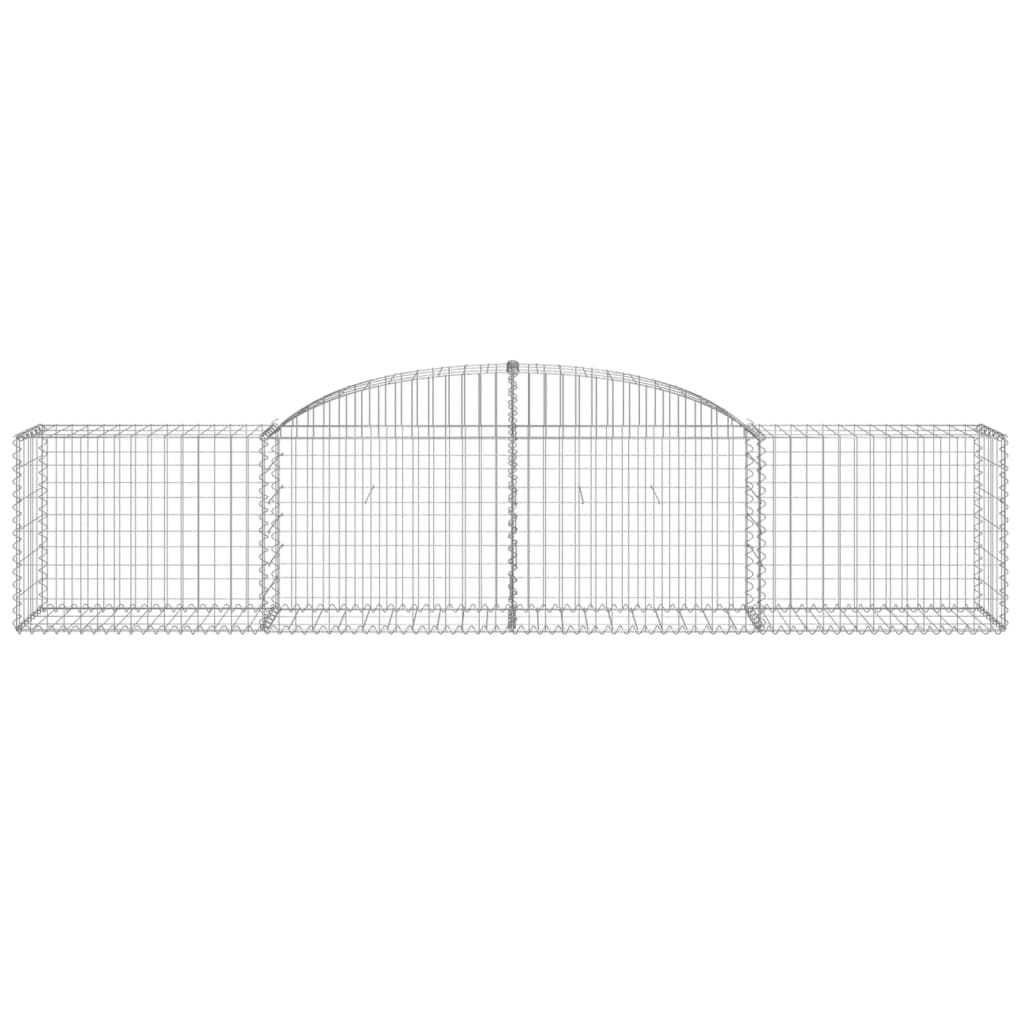 Cestos gabião arqueados 7 pcs 300x50x60/80 cm ferro galvanizado