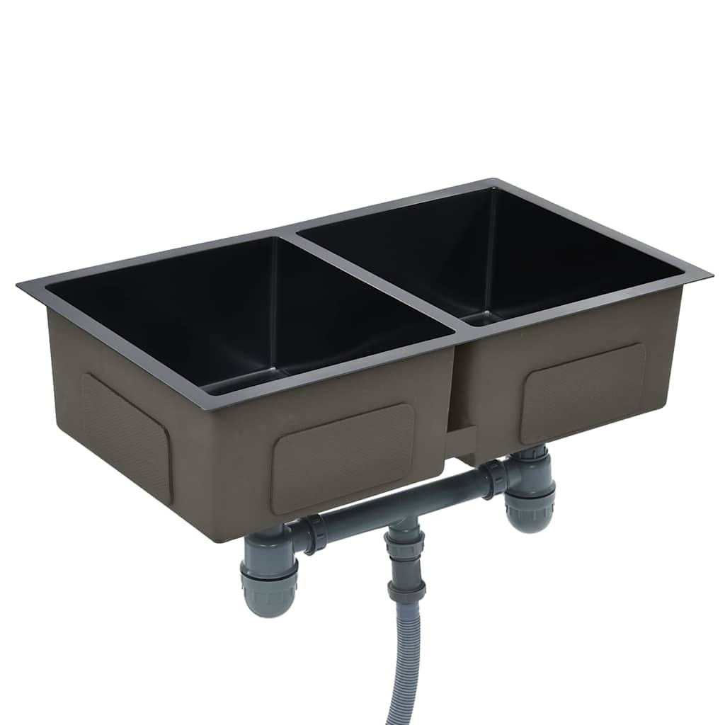 Lava-louça de cozinha artesanal aço inoxidável preto