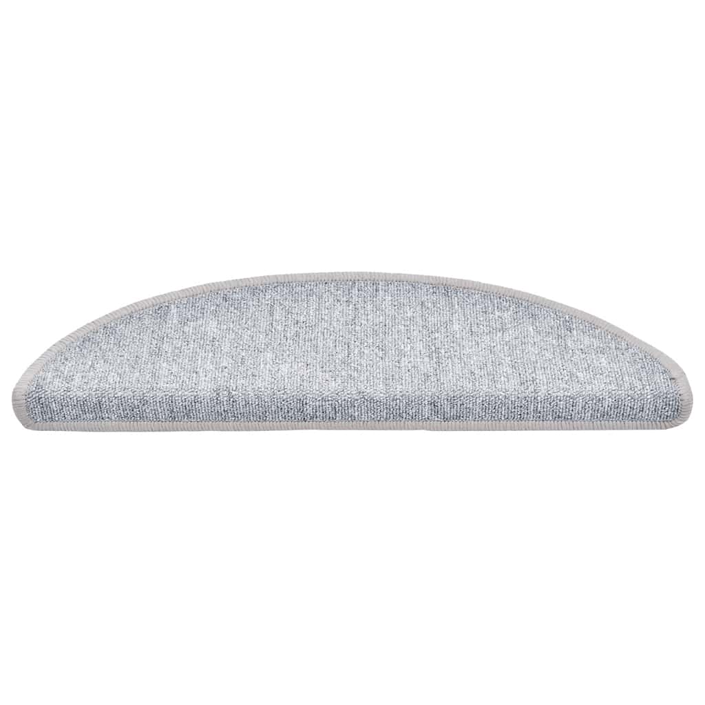 Tapetes de escada 30 peças 56x17x3 cm cinza claro semicircular