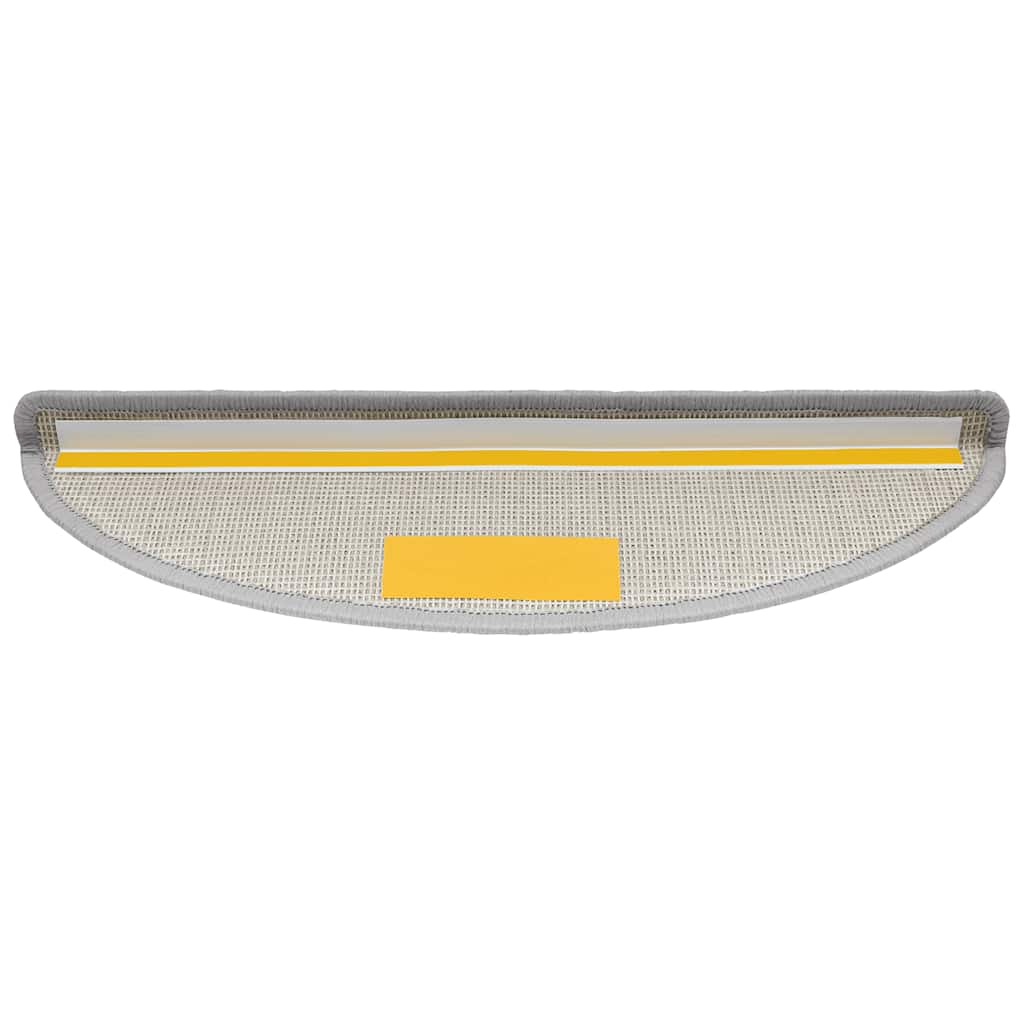 Tapetes de escada 30 peças 56x17x3 cm cinza claro semicircular