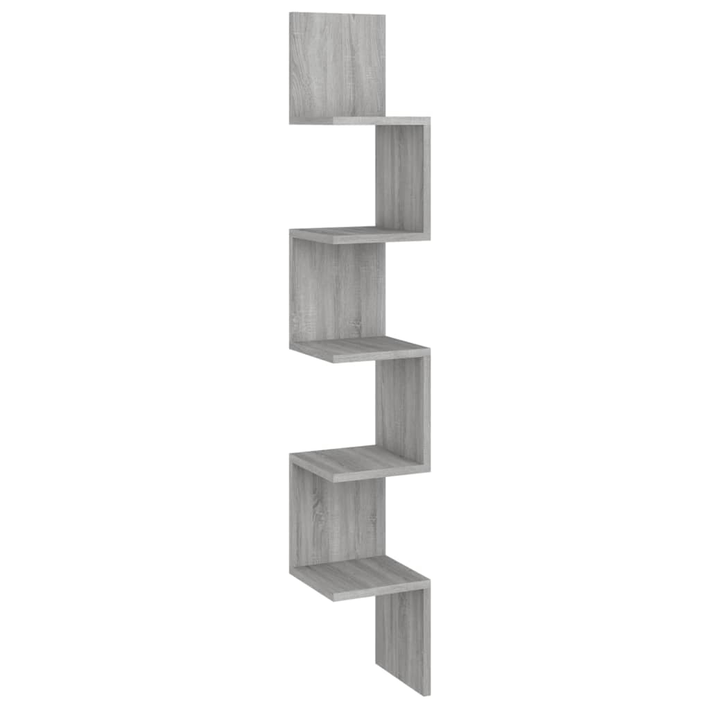 Estante canto 20x20x127,5 cm derivados madeira cinzento sonoma