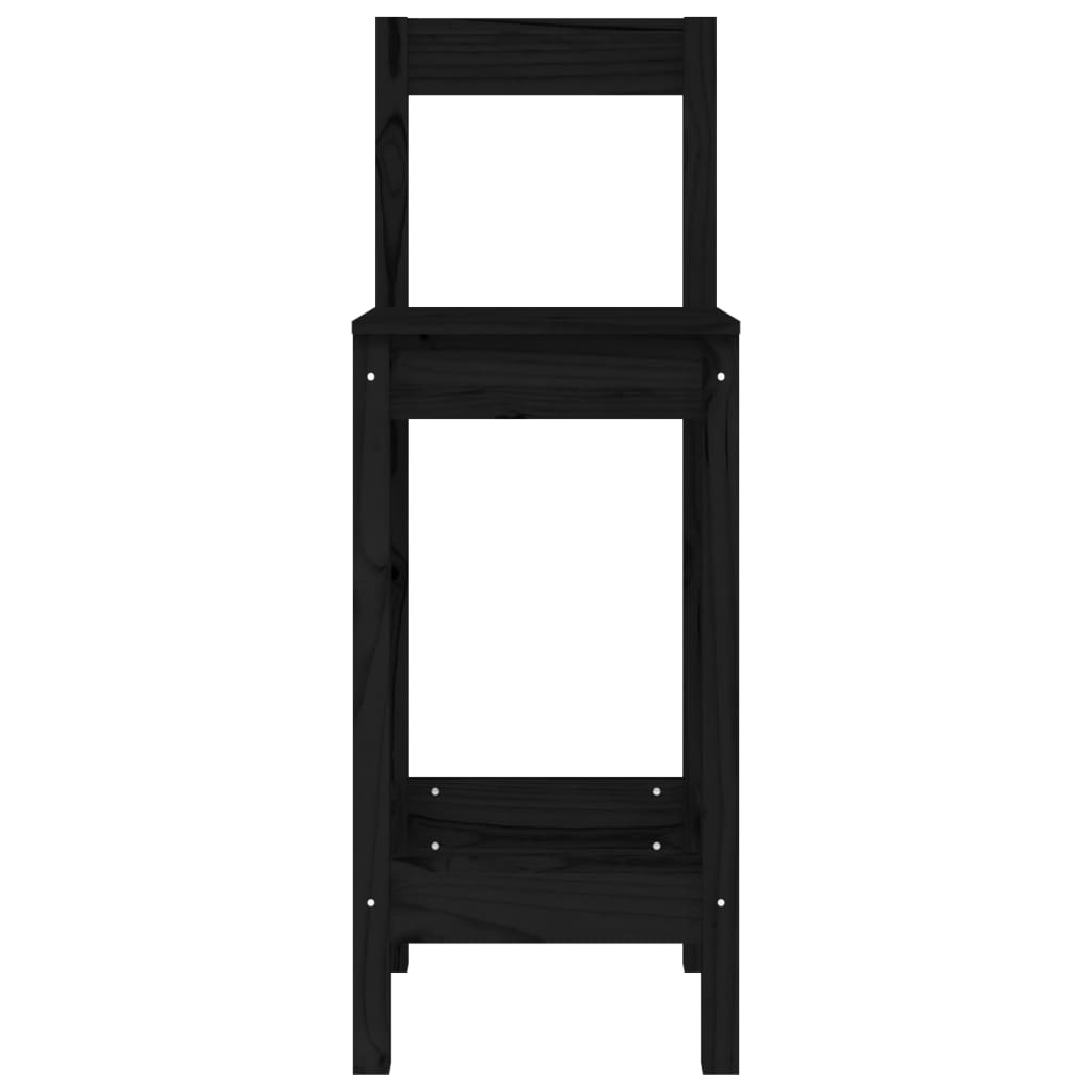Cadeiras de bar 2 pcs 40x41,5x112 cm pinho maciço preto