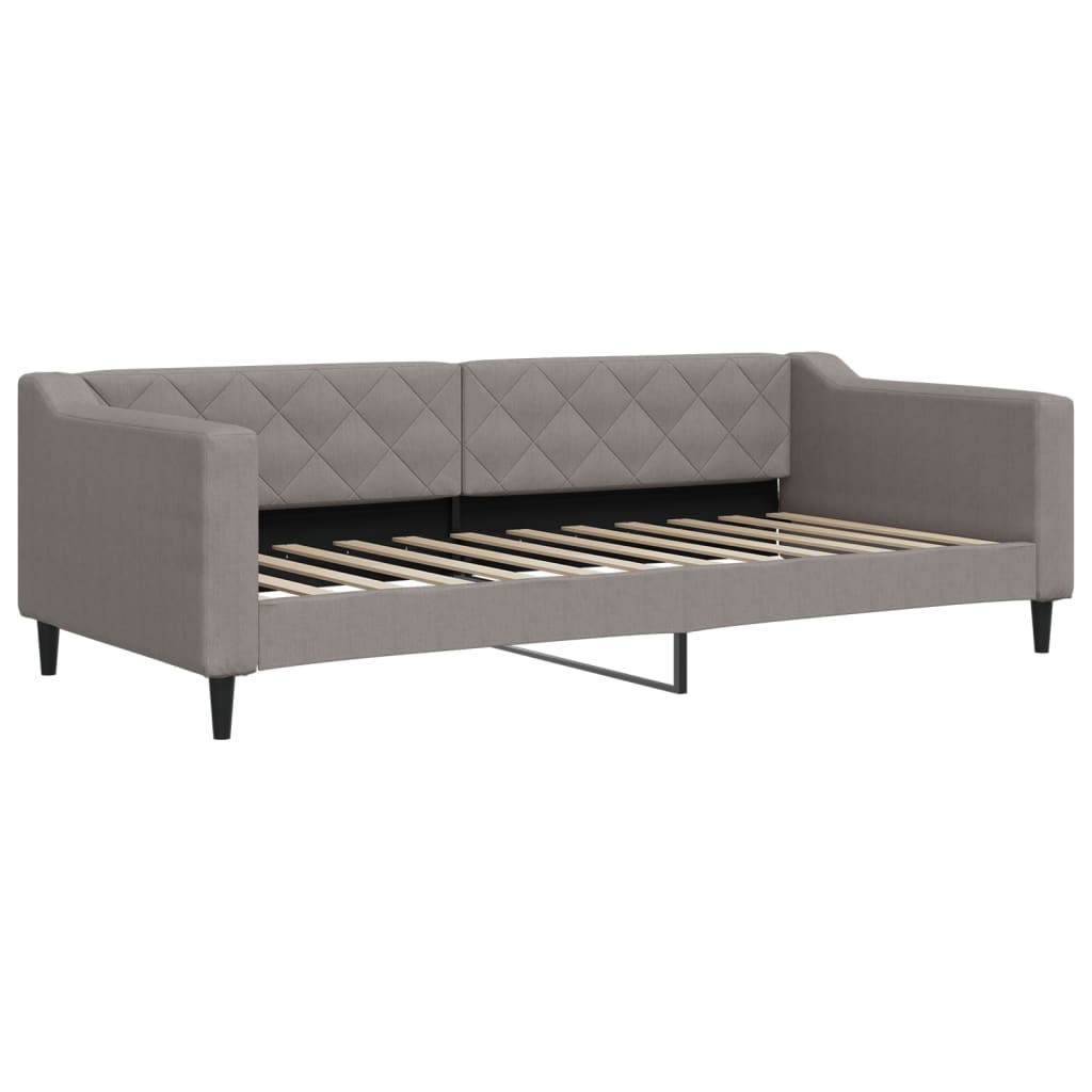 Sofá-cama com colchão 90x200 cm tecido cinzento-acastanhado