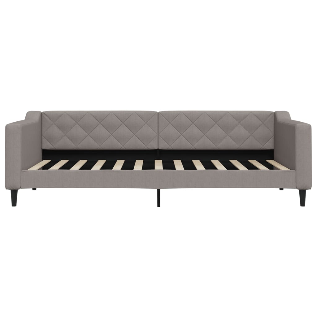 Sofá-cama com colchão 90x200 cm tecido cinzento-acastanhado
