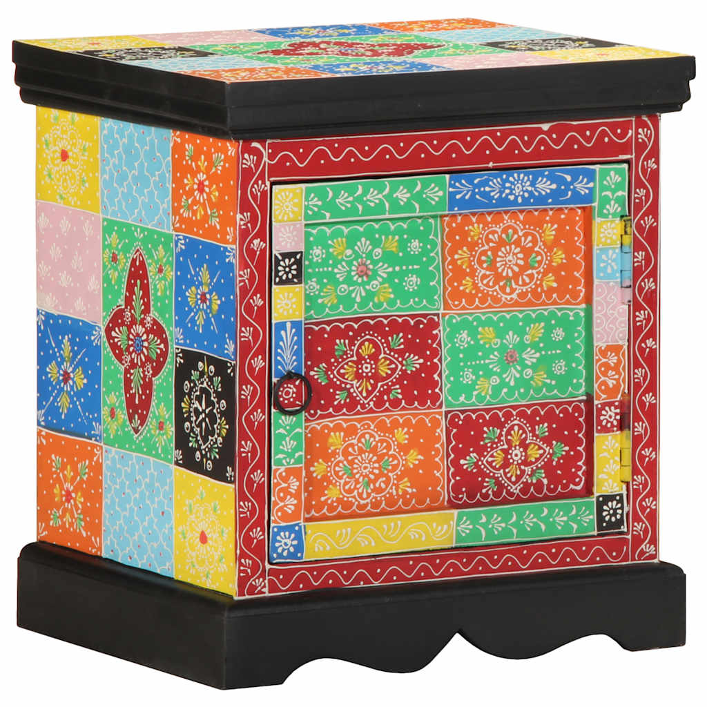 Mesa de cabeceira 2 pcs multicor madeira de mangueira maciça