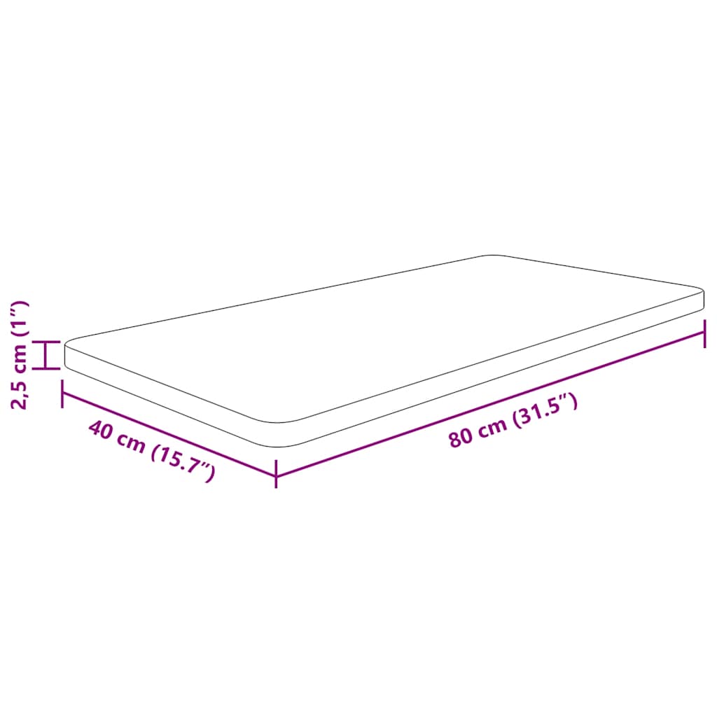 Bancada p/ wc 80x40x2,5 cm madeira tratada castanho-claro