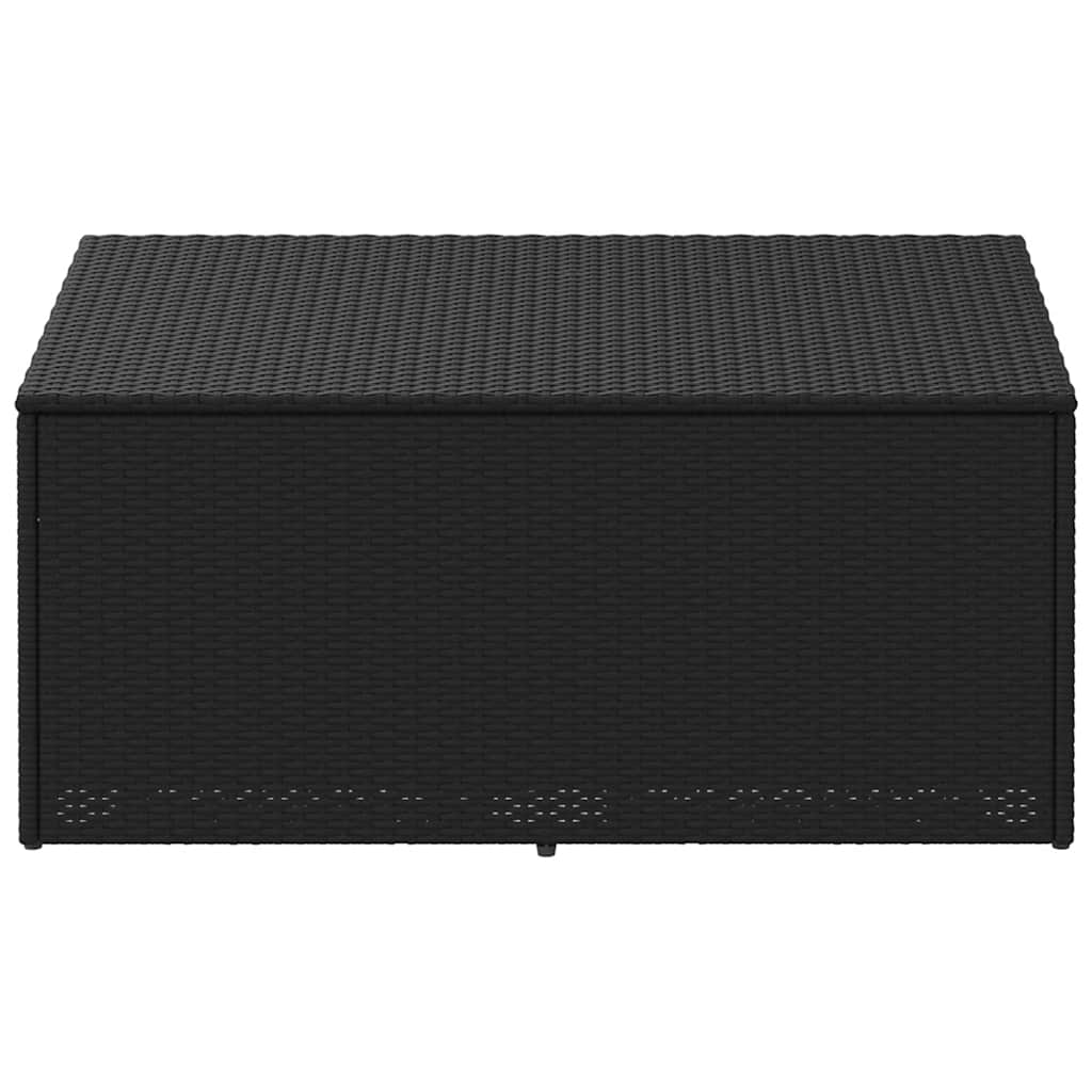 Caixa de armazenamento para jardim preta 110x50x58 cm vime sintético