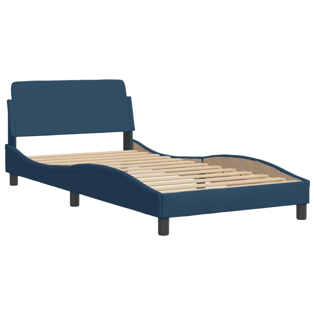 Cama com colchão dover 100x200 cm tecido azul