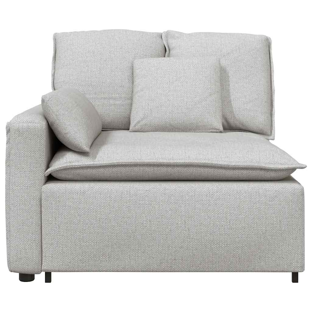 Módulo de extremidade de apoio de braço para sofá modular com almofadas, cinza nuvem, 100 cm