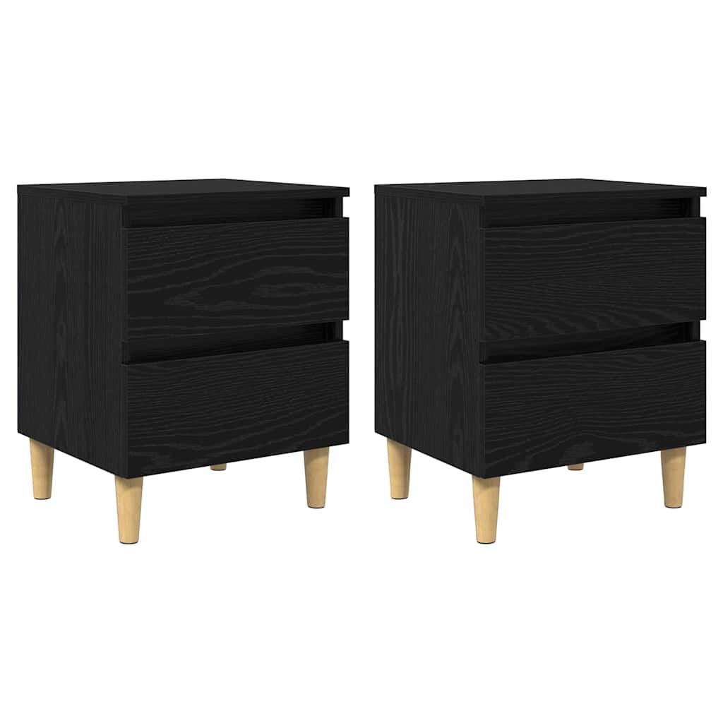 Armários de cama 2 unid. carvalho preto 40 x 35 x 50 cm