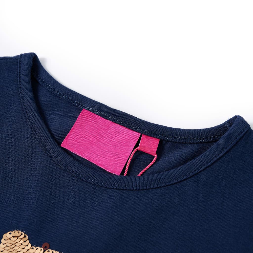 T-shirt de manga comprida para criança azul-marinho 92