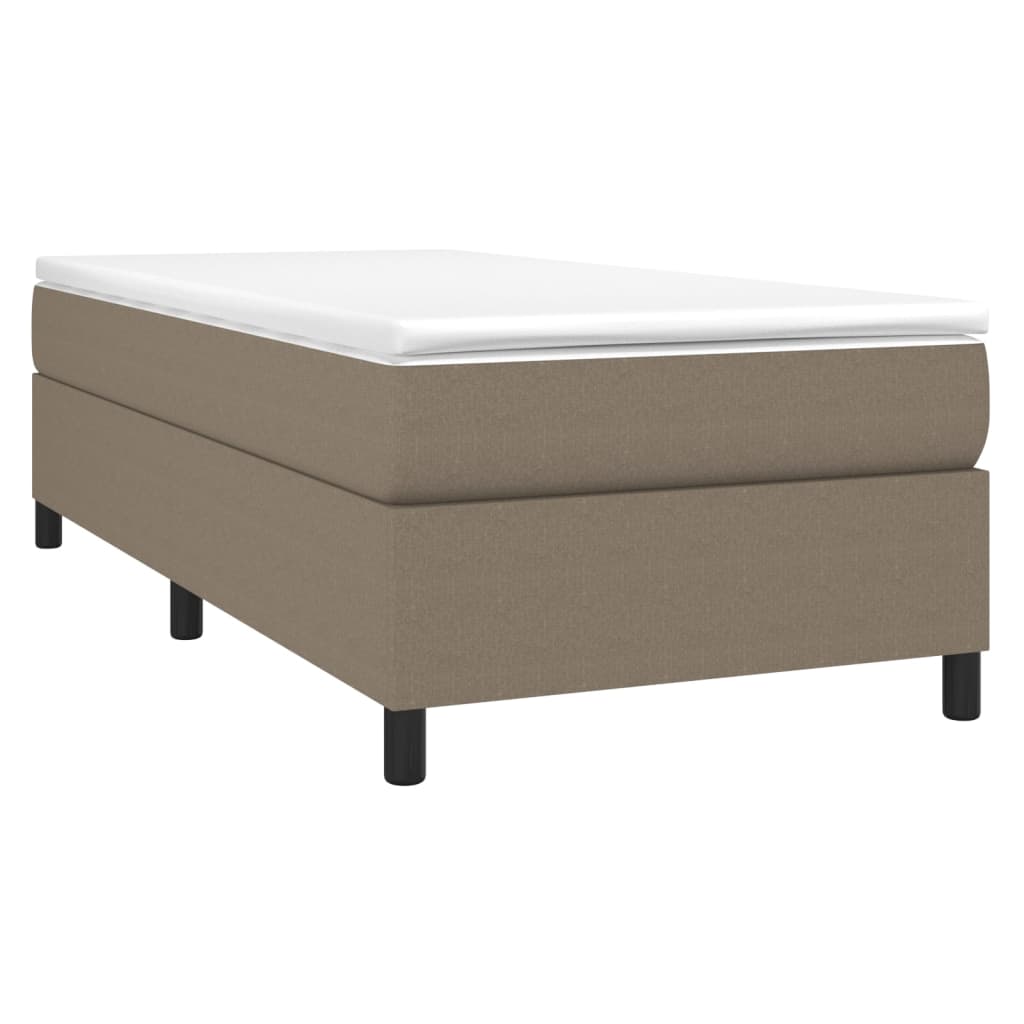 Cama com molas/colchão 100x200 cm tecido cinza-acastanhado