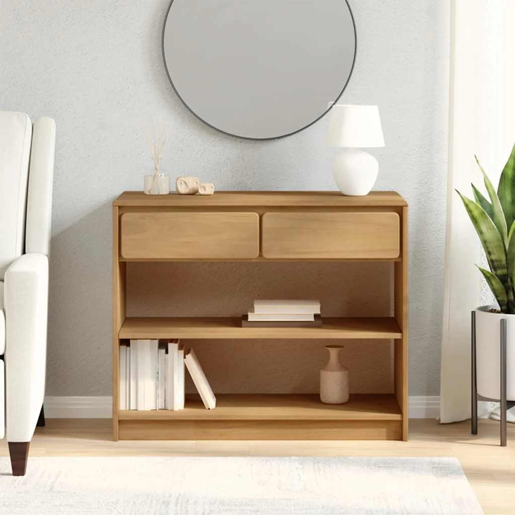 Mesa consola sauda 89,5x36,5x73 cm pinho maciço cor carvalho