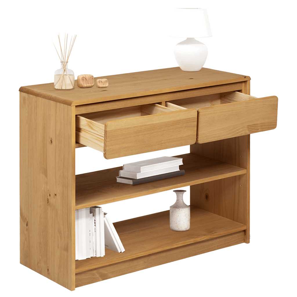 Mesa consola sauda 89,5x36,5x73 cm pinho maciço cor carvalho