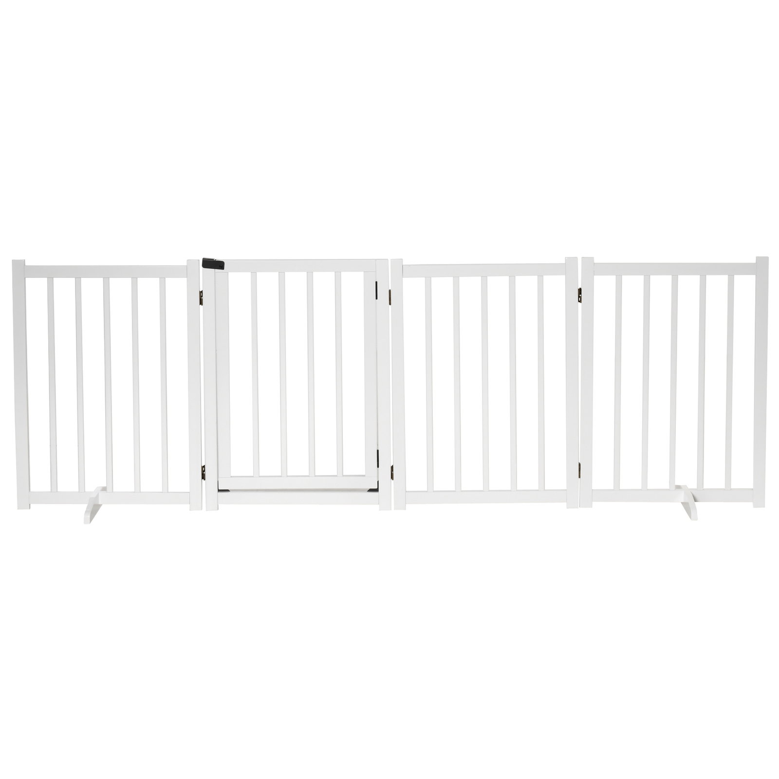 Barreira para Cães Dobrável Barreira para Cães Pequenos e Médios de 4 Painéis com Porta para Escadas e Corredores 237,5x36x80 cm