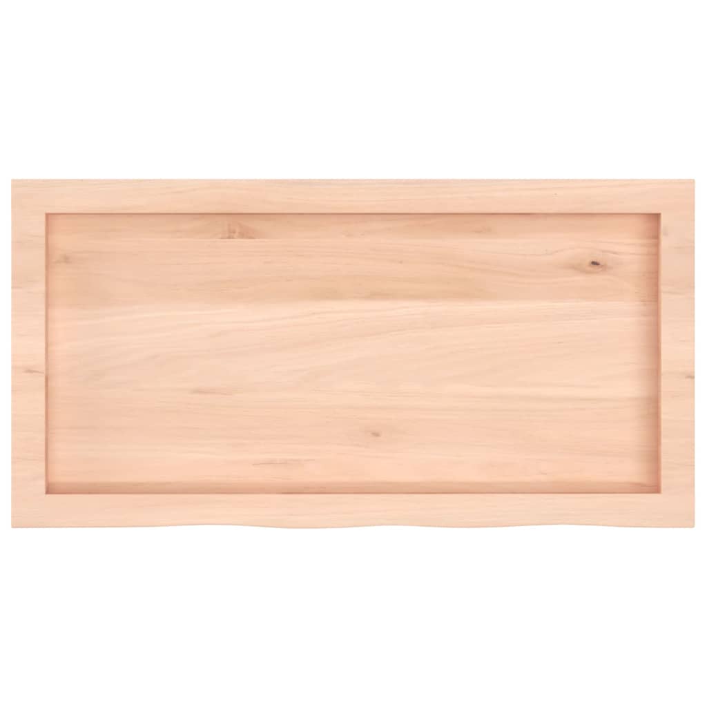 Bancada p/ casa de banho 80x40x(2-6) madeira maciça não tratada