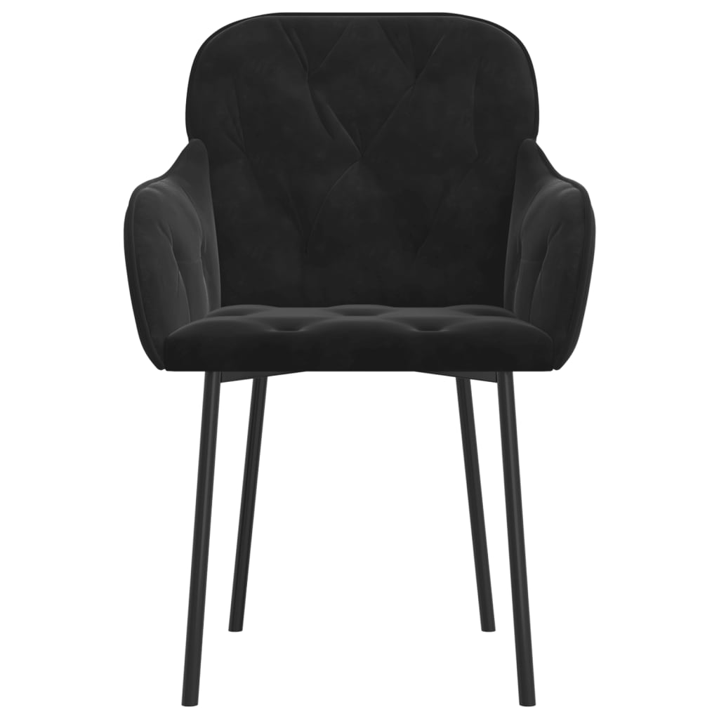 Cadeiras de jantar 2 pcs veludo preto