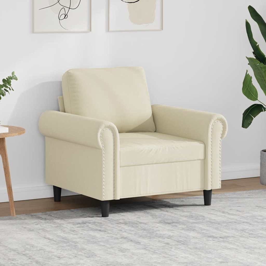 Poltrona 60 cm couro artificial creme