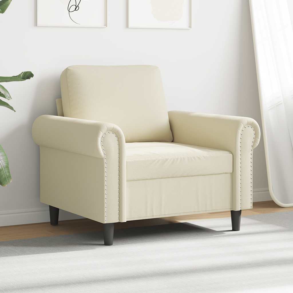 Poltrona 60 cm couro artificial creme