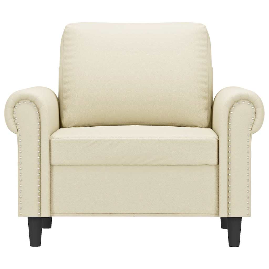 Poltrona 60 cm couro artificial creme
