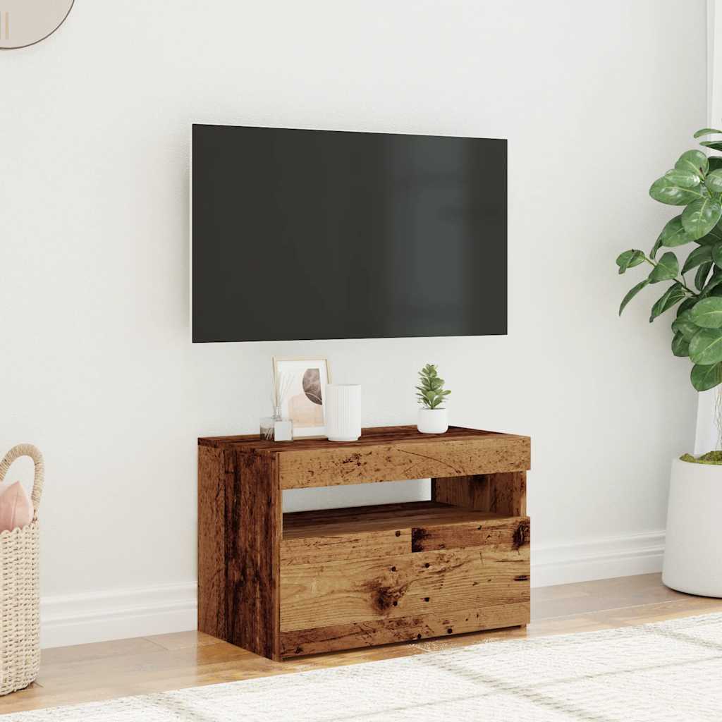 Móvel de TV com luzes LED derivados de madeira madeira velha