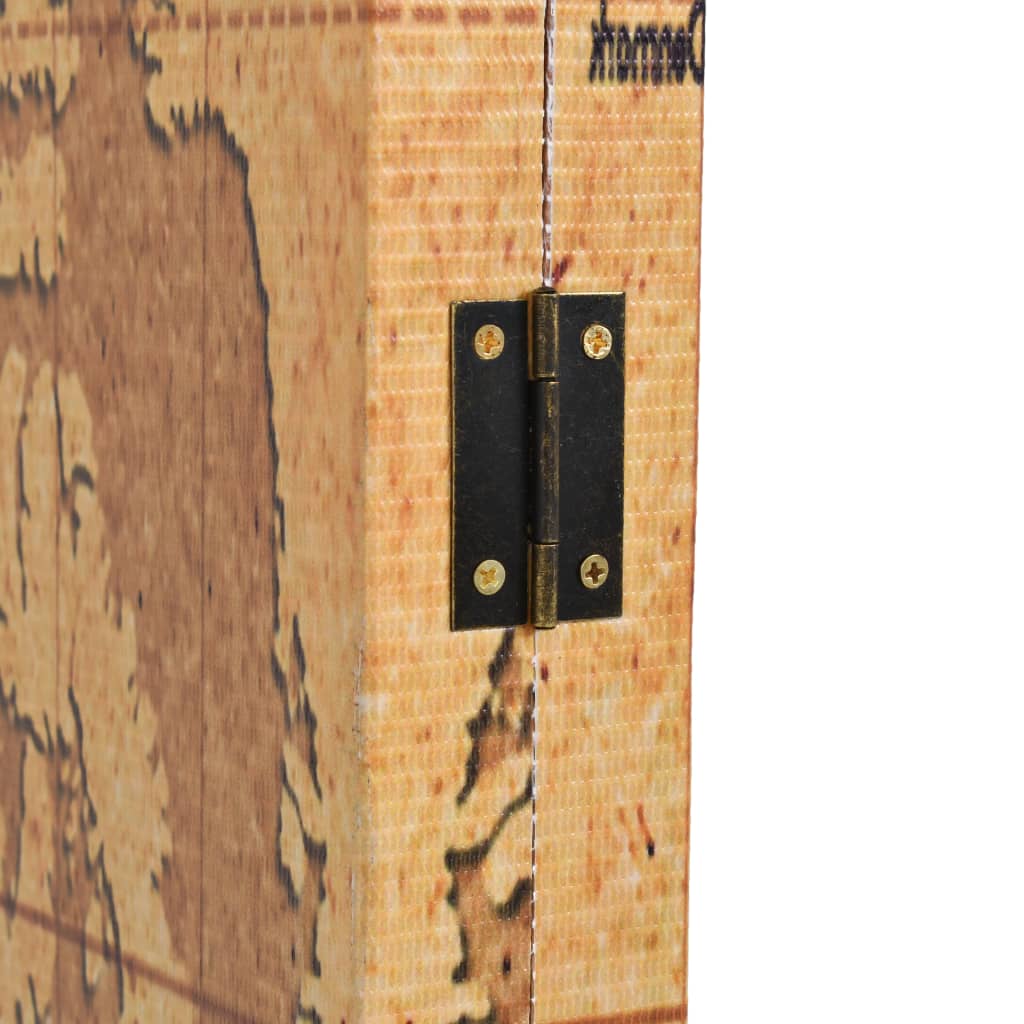 Biombo dobrável mapa mundo 200x170 cm amarelo