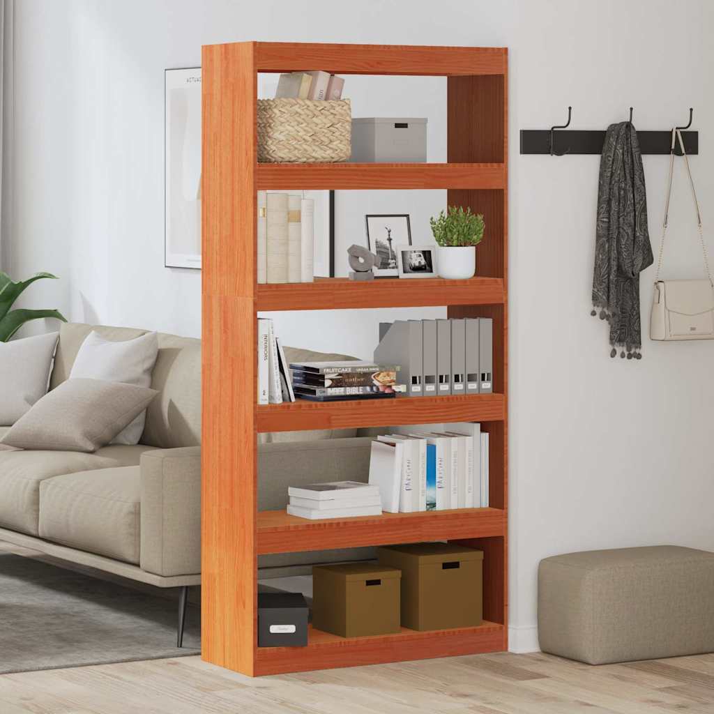 Gabinete de livros marrom cera 80 x 30 x 167,5 cm