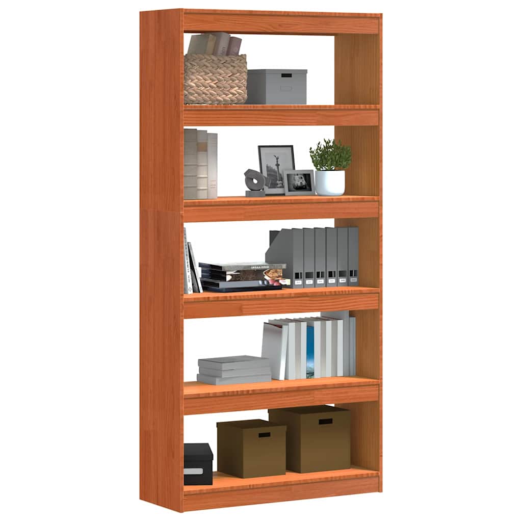 Gabinete de livros marrom cera 80 x 30 x 167,5 cm