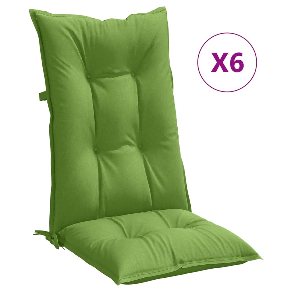 Almofadões cadeiras altas 6pcs mesclado tecido verde