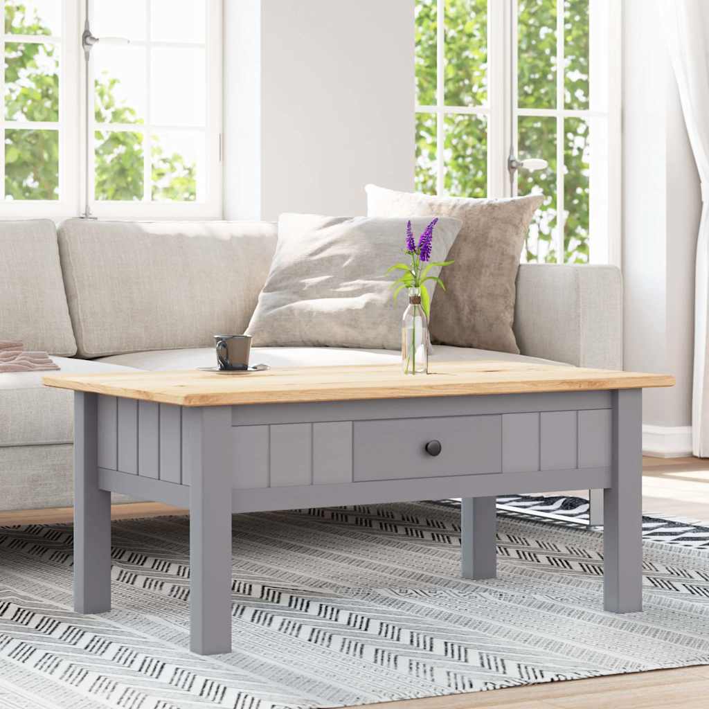 Mesa de centro 100x60x43,5 cm pinho maciço panama cinzento