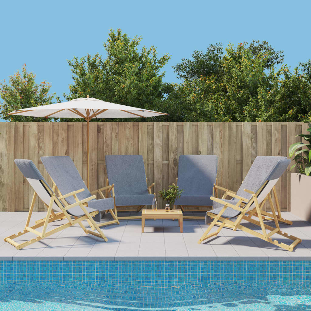 Toalhas de praia 6 pcs 60x135 cm tecido 400 gsm cinzento