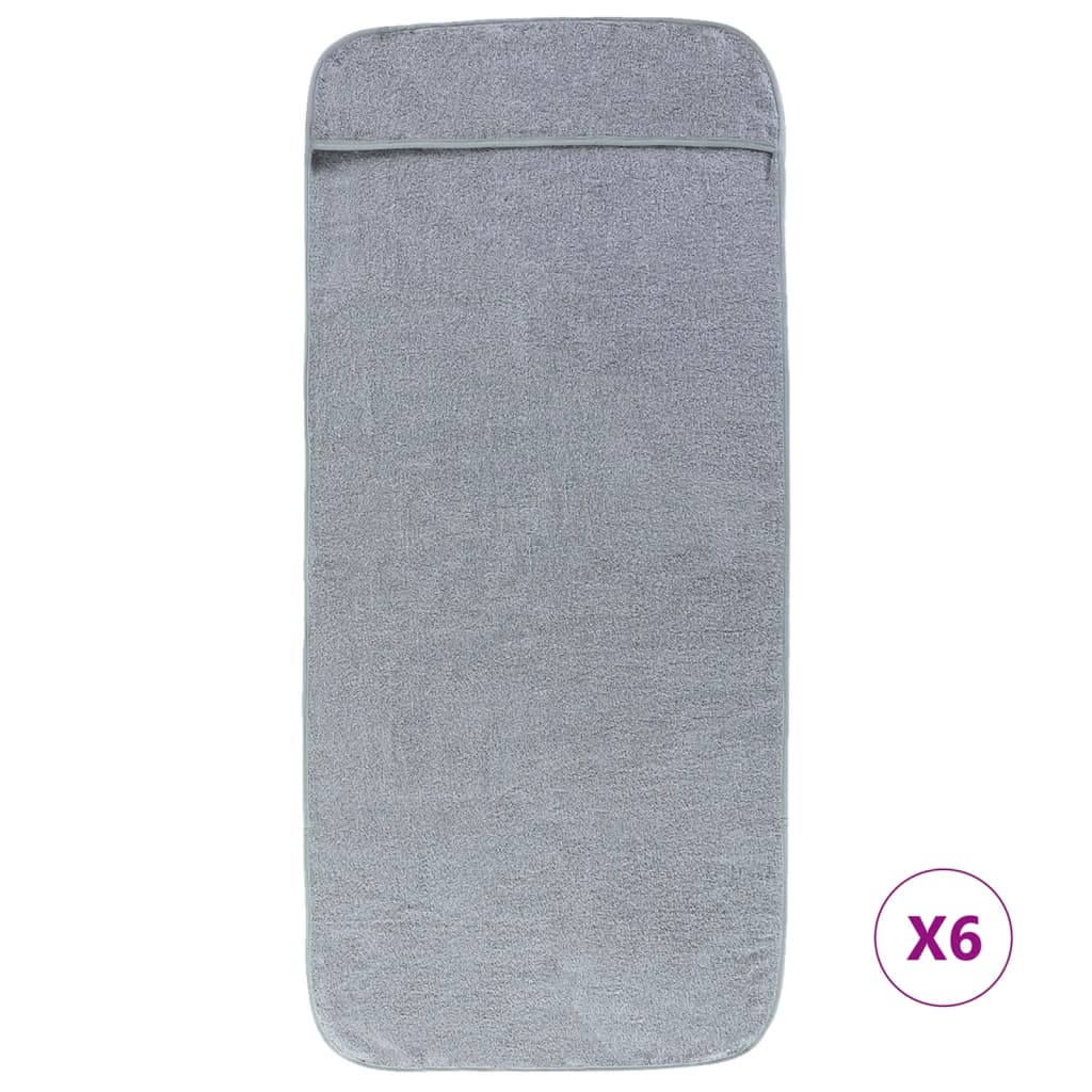 Toalhas de praia 6 pcs 60x135 cm tecido 400 gsm cinzento
