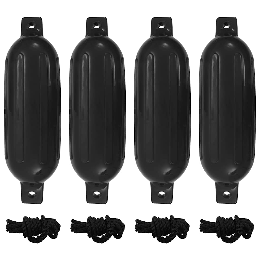 Para-choques para barco 4 pcs 58,5x16,5 cm PVC preto