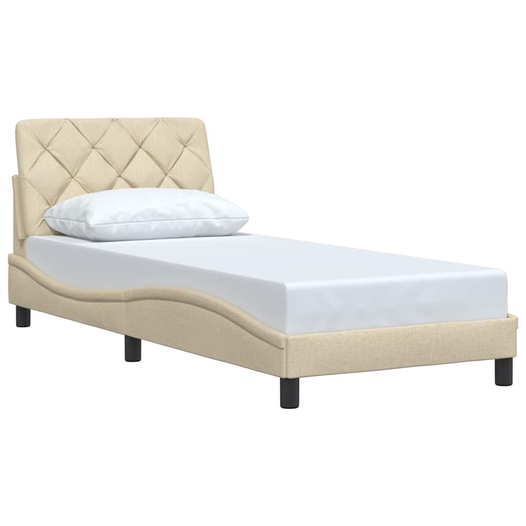 Estrutura de cama sem colchão 80x200 cm creme