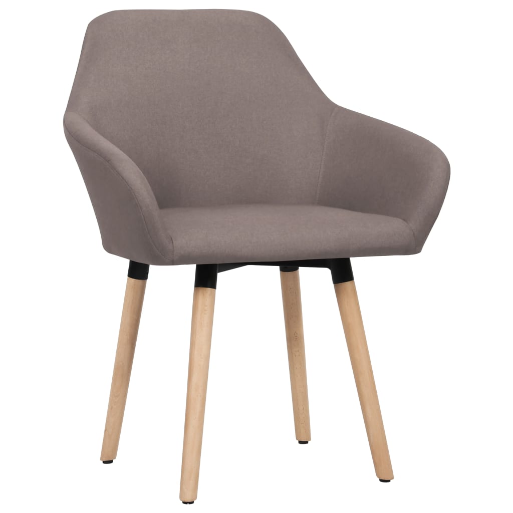 Cadeiras de jantar 2 pcs tecido cinzento-acastanhado