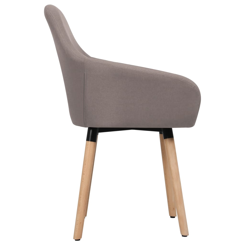 Cadeiras de jantar 2 pcs tecido cinzento-acastanhado