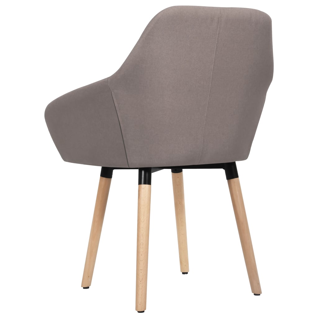 Cadeiras de jantar 2 pcs tecido cinzento-acastanhado