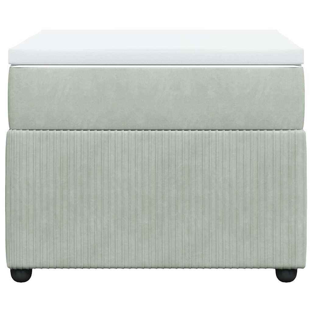 Cama com molas/colchão 90x200 cm veludo cinza-claro